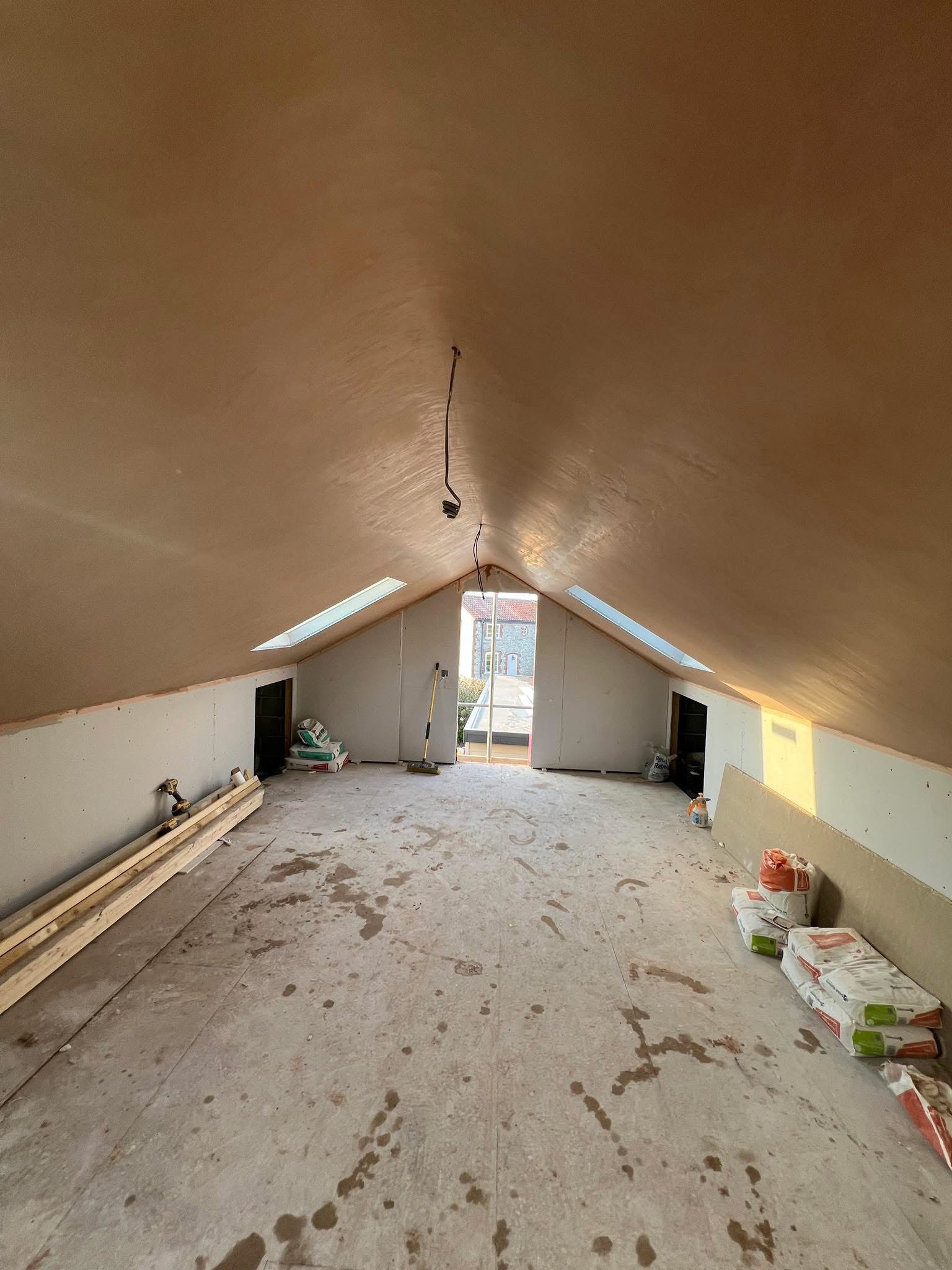 Loft plastering project
